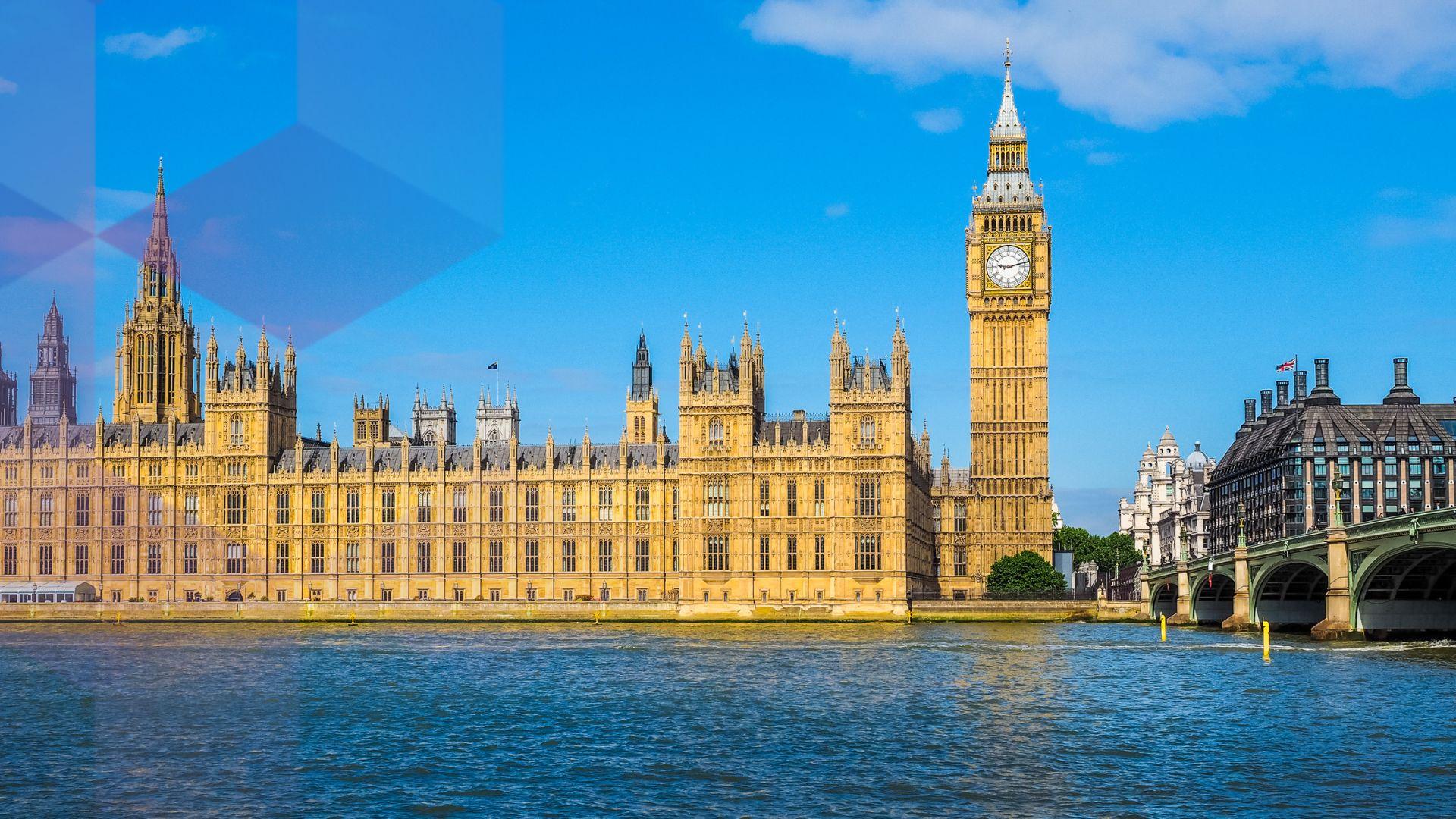 Houses of Parliament against a blue sky