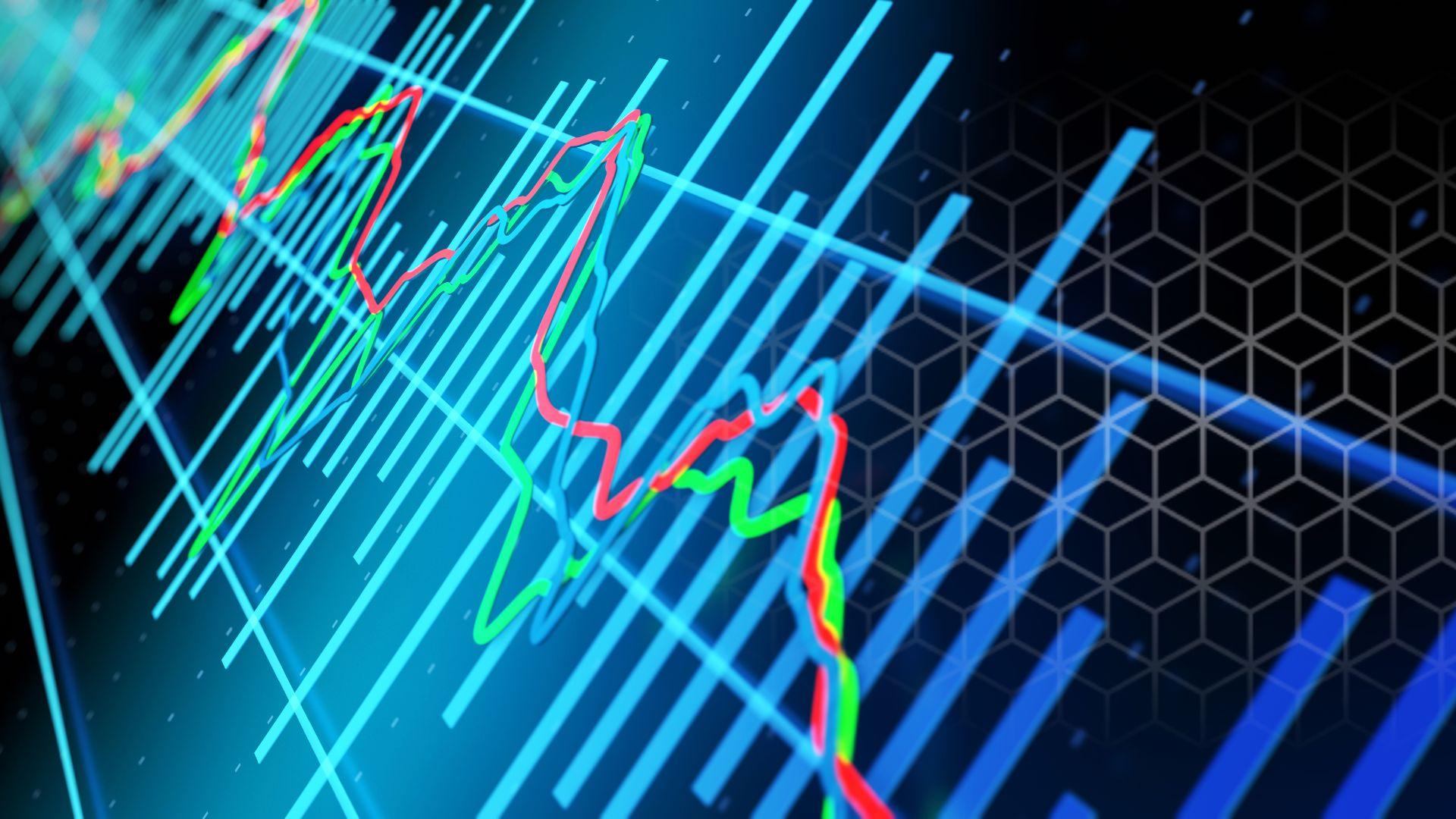 a graph line goes up and down